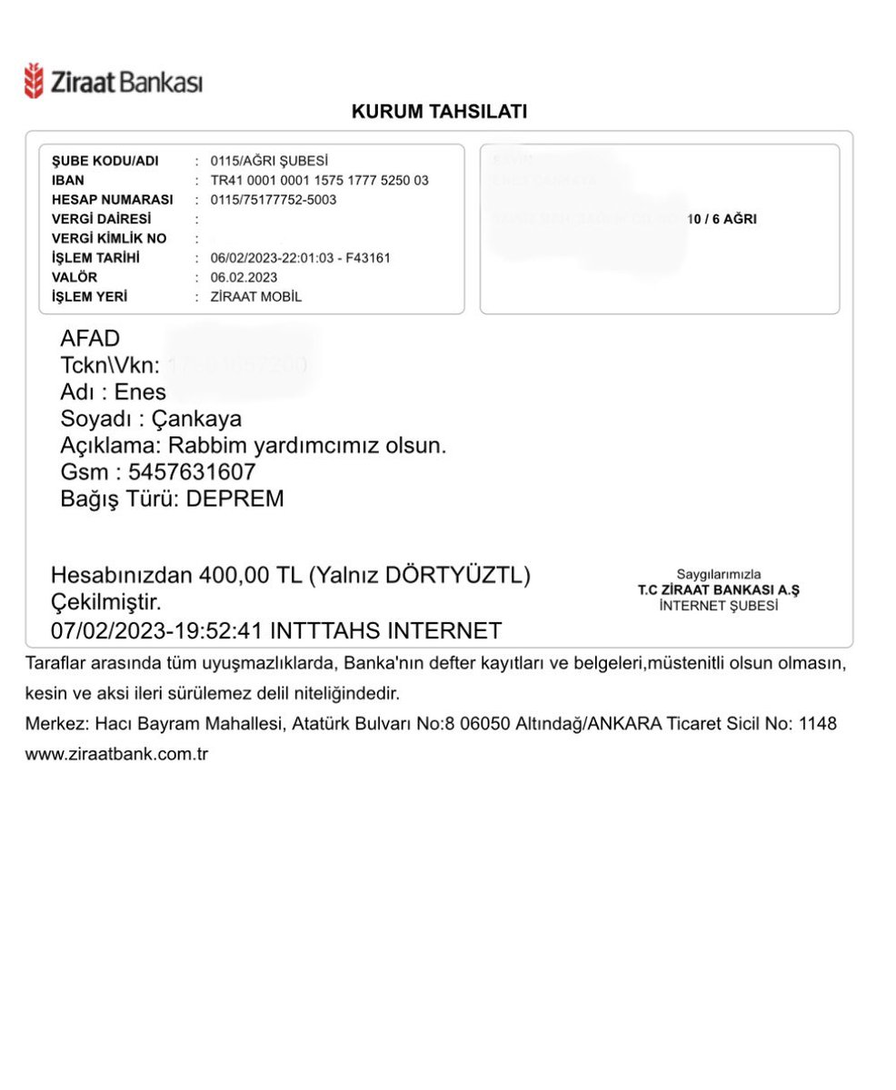 1 MİLYON ÖĞRETMEN EK DERSİNİ DEPREM BÖLGESİNE GÖNDERİYOR KAMPANYAMIZA BÜYÜK İLGİ VAR. TEŞEKKÜR EDERİZ... 

AFAD İban: TR73 0001 0017 4555 5555 5552 04

AHBAP DERNEĞİ İban: TR 1200 0640 0000 1102 1138 0059