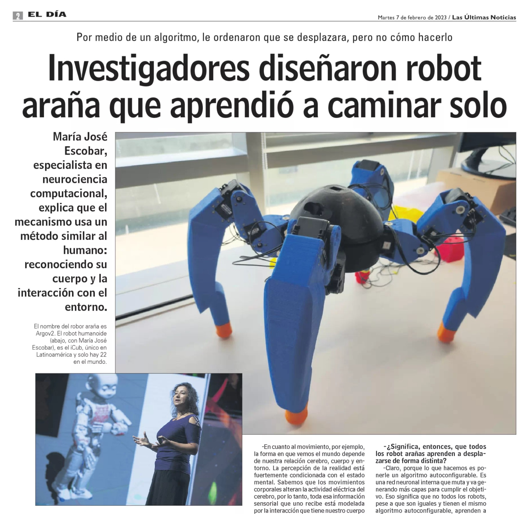 cen_ia's tweet photo. ¿Robots y biología? 🤖🕷El robot araña es uno de los proyectos en los que participa la investigadora @majose_escobar, para estudiar la robótica cognitiva y la neurociencia computacional 👉https://t.co/DXanBEKPqY https://t.co/BIlgT05ojd