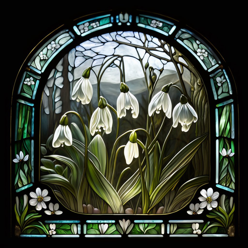 Some stained glass Spring snowdrops for you 😊#snowdrops 🐑 🐰 🌸