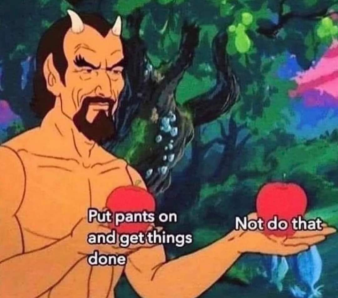 PrincessPilo's tweet image. Keep pants OFF get things done