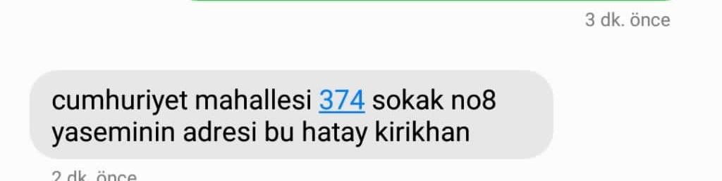 Ailesi haber alamıyor, teyit edildi. Cumhuriyet Mah. 374 Sokak no:8Haty/Kırıkhan <a href="/AFADBaskanlik/">AFAD</a> <a href="/AFAD_Denizli/">AFAD Denizli</a> <a href="/OguzhanUgur/">Oğuzhan Uğur</a> <a href="/HatayValiligi/">T.C. Hatay Valiliği</a> <a href="/haluklevent/">Haluk Levent ( Ahbap Ekibi )</a> <a href="/ahbap/">Ahbap</a>