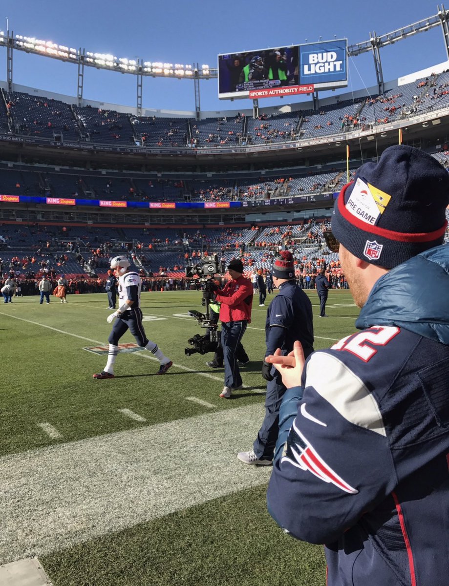 The time he gave me a thumbs up before he whooped up on the Broncos (my wife missed the photo). My king.