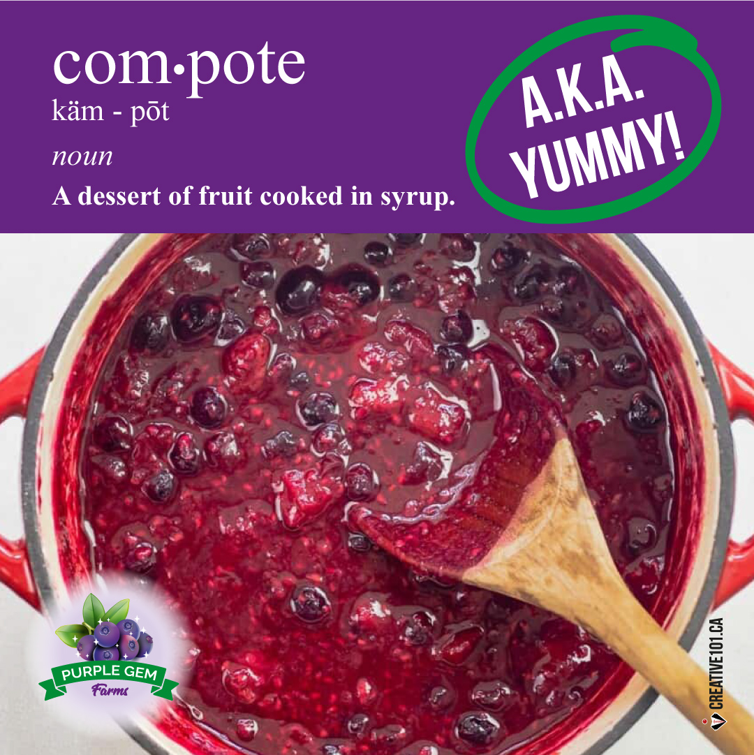 #NationalFruitCompoteDay 
Another great way to enjoy our Saskatoon berries! 😋
Find recipes online! Use it in other recipes, on top of desserts (like ice cream) or even all by itself! 👍💜

#SaskatoonBerries #LeducBusiness #BerriesForBakeries #BerriesRetail #NaturesLittleGem