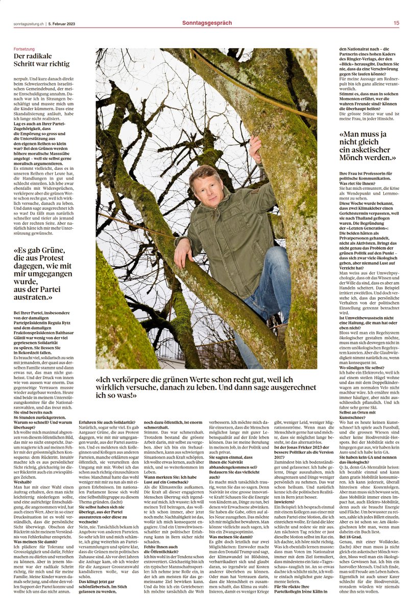 «In diesem Moment war der radikale Schritt richtig» Interview zu meinem Rücktritt und #Politik-Comeback.
#NRW23 #WahlCH23 <a href="/gruene_aargau/">Grüne Aargau</a>