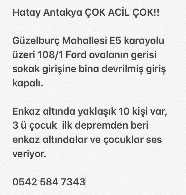 Afad acil yardım hatay kızılay asker polis