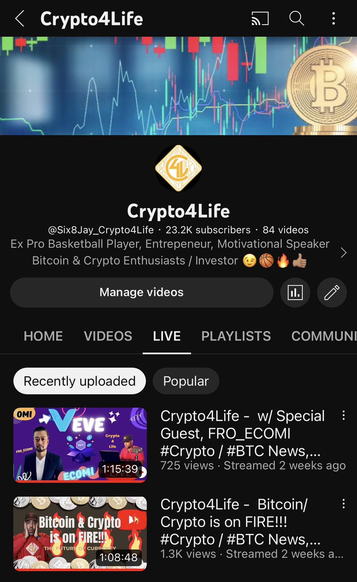 james_six8jay's tweet photo. Thank you @YouTube , @TeamYouTube &amp; @YouTubeCreators … We are BAAACCCKKK!!! 🤩🏆❤️👍🏽 #Crypto4Life 👑 #Bitcoin #Crypto https://t.co/loqMUhy2pL
