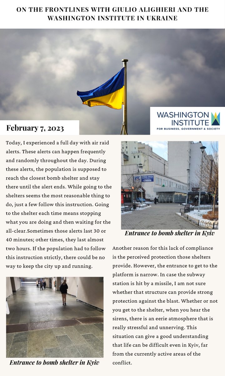 Please check out the Institute's Fellow, Dr. Giulio Alighieri's log on his experience in the bomb shelters in #Kyiv, #Ukraine, and the difficult circumstances Ukrainian people face amid the war.

#business #government #society  #ukrainecrisis #ukrainerussiawar #bombshelter