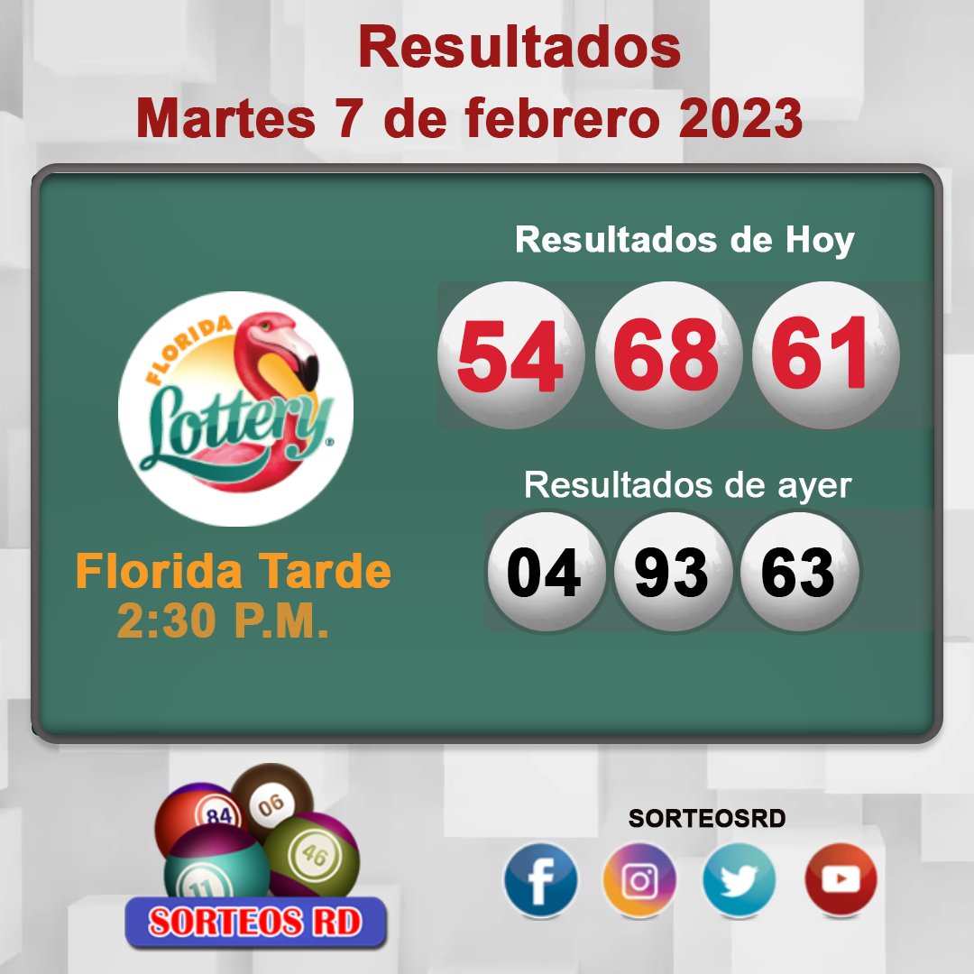 Loterías Dominicanas 🇩🇴 on Twitter "Resultados de Florida Lottery