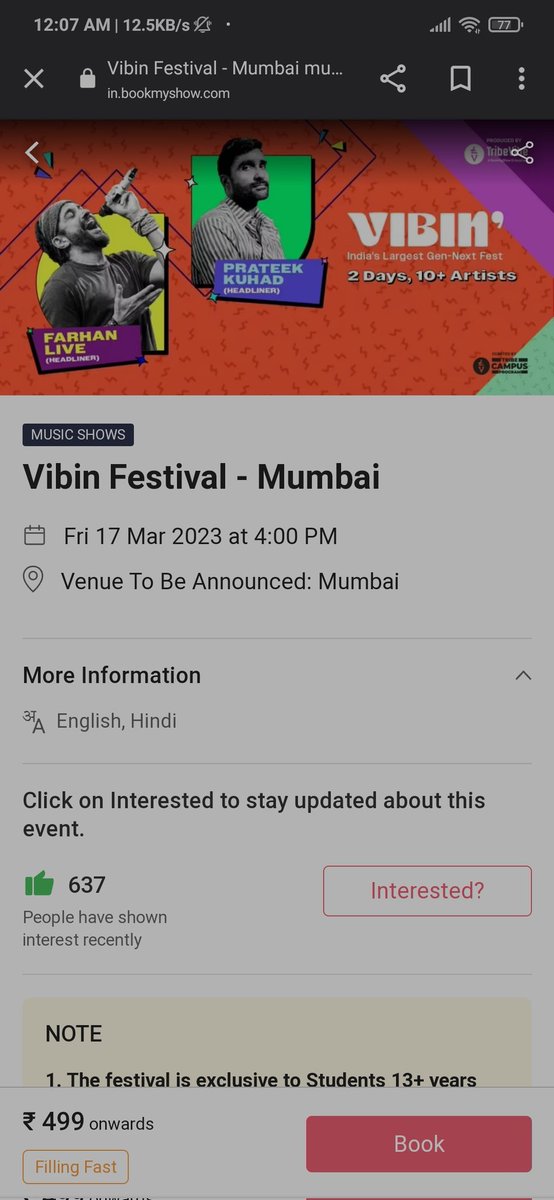 Book my show is selling tickets for a concert without finalising the venue. Is this legal? #MumbaiPolice #BMC #bookmyshow #policecommissionermumbai #liveconcert
