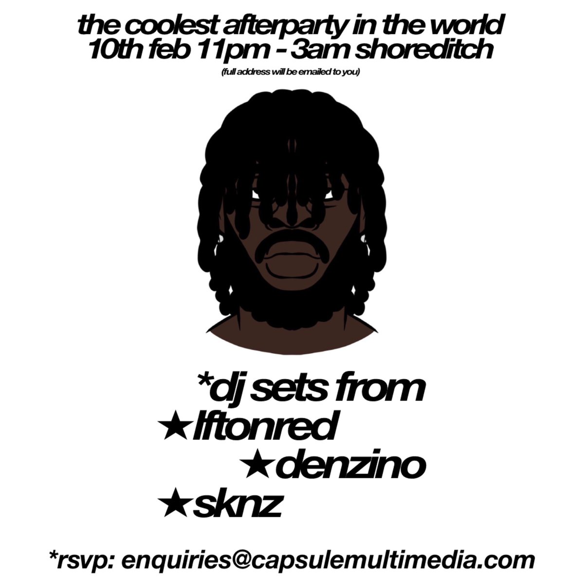 💋
this right here is for my DARGS

5★ lineup.
these the djs of the future***
after the show we going crazy.

rsvp: enquiries@capsulemultimedia.com