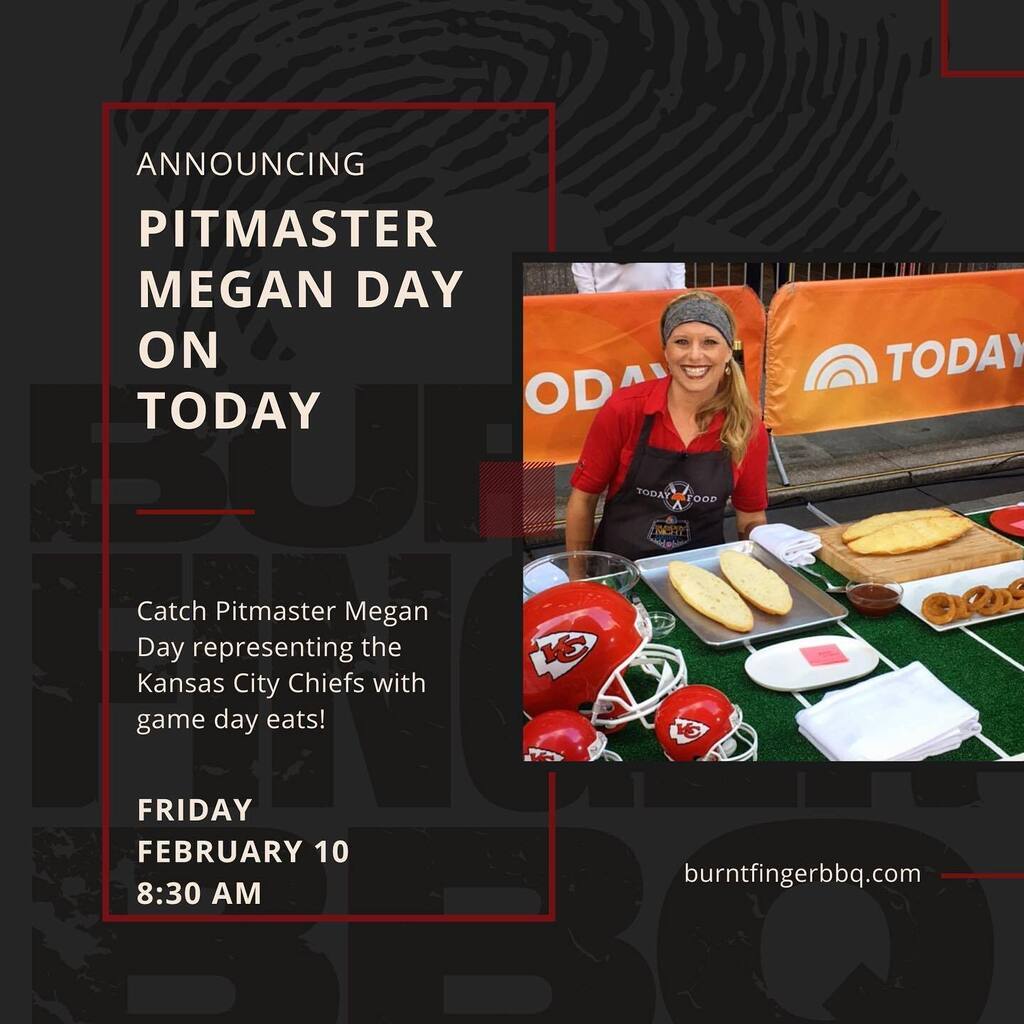 She’s back! @burntfingermegan will be making some SUPER game day eats on The @todayshow this Friday! She’ll be up against a Philly Chef slinging his best eats too. A @todayfood Super Bowl Chefs: Eagles vs @chiefs 
The segment will be live during the 8:30… instagr.am/p/CoXxQhDupey/