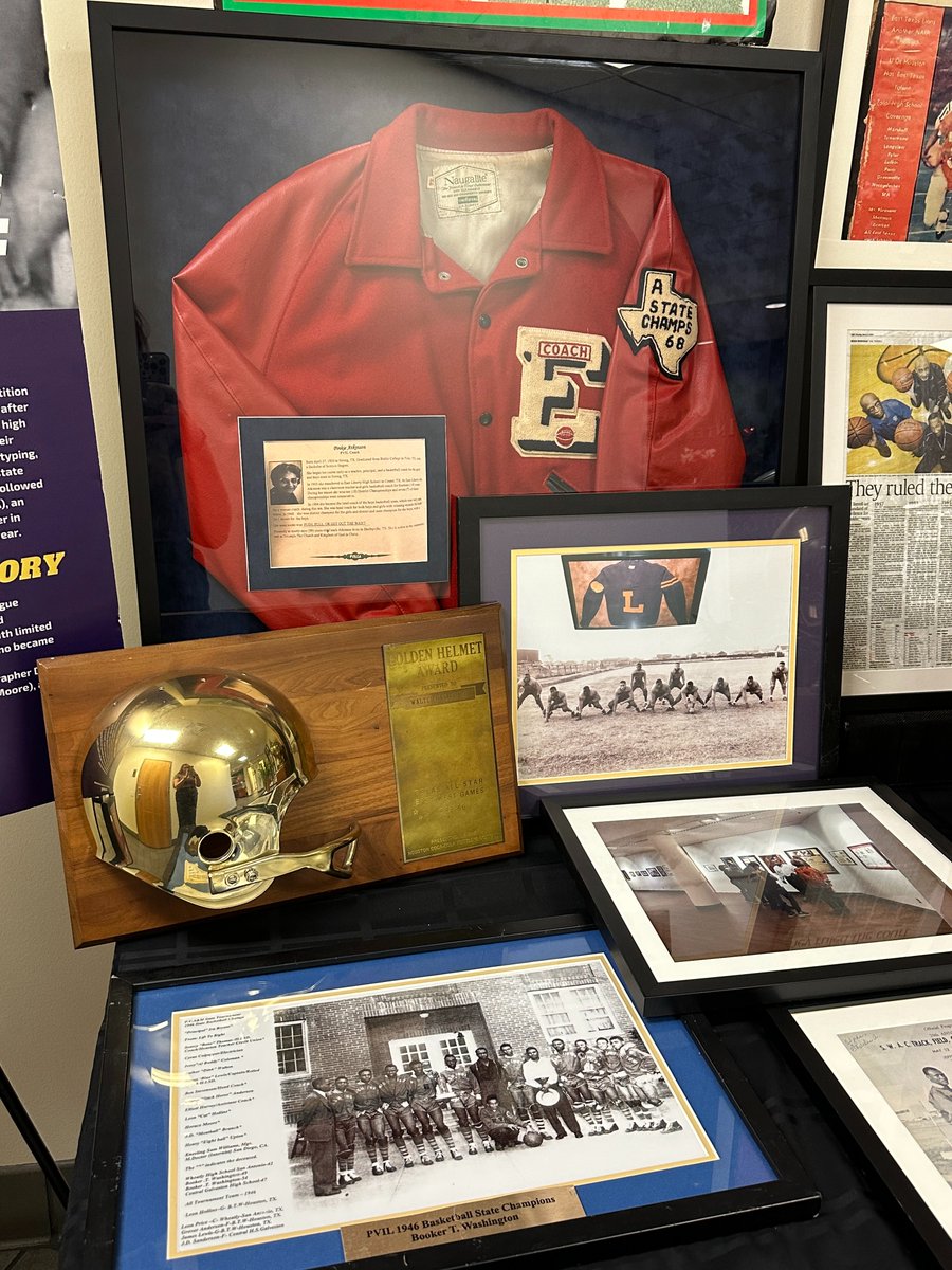 uiltexas's tweet photo. Thank you to Robert Brown and the Prairie View Interscholastic League Coaches Association for allowing us to display this historic memorabilia in honor of #BlackHistoryMonth
#PVIL | https://t.co/g14zYbOMta https://t.co/lwnijId0mR
