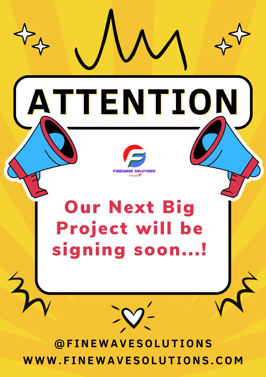 Finewavesolns's tweet image. #Bigannouncement

#FinewaveSolutions

&quot;We are happy to sign soon our next big project&quot;... !

#AlwaysGo