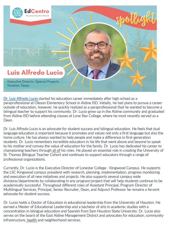 Excited to be featured in EdCentro's Community Spotlight :)
