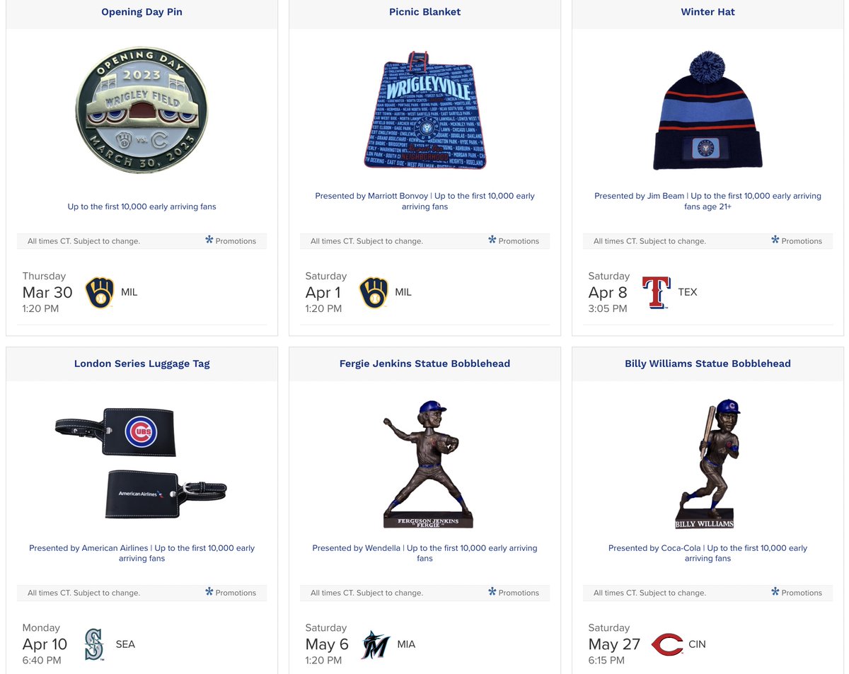 Bleacher Nation on Twitter "The Cubs announced their promotional