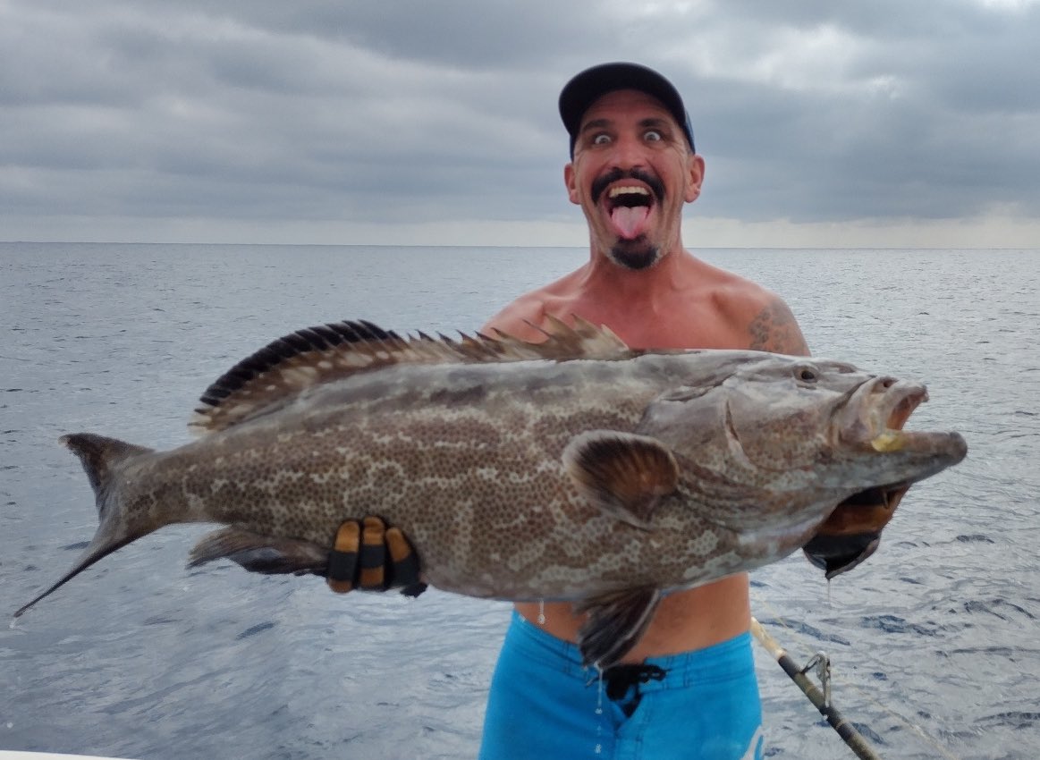 Big grouper caught on our deep sea #fishing trip out of #FtLauderdale.  Let's go fishing!