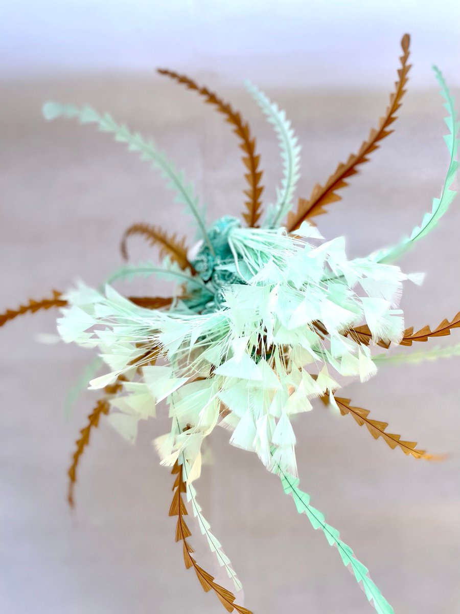 Excited to share the latest addition to my #etsy shop: Stunning Mint and Gold Fascinator, Ascot Hat, Feather Mini Hat, Feather Fascinator, Kentucky Derby Head Piece, etsy.me/3x2OqtR #green #bridalshower  #gold #fairytaleprincess #featherfascinator