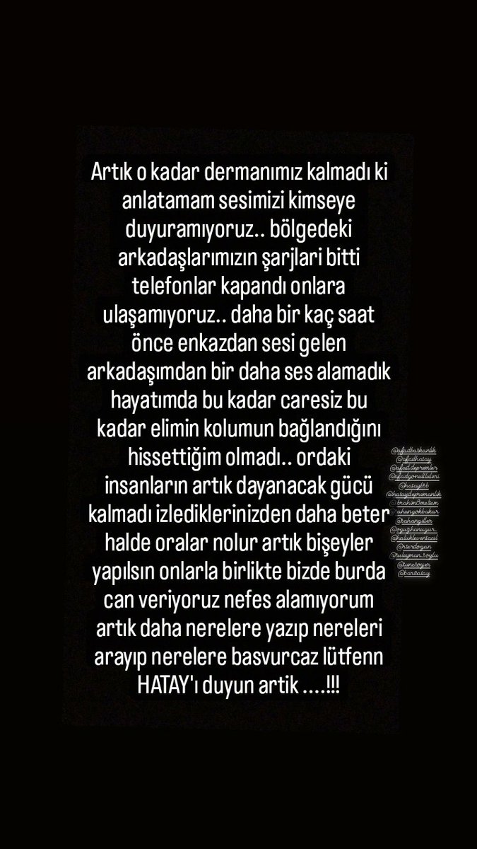 ozgcmzbuse's tweet photo. @AFADBaskanlik 
@DepremDairesi 
@AFADHatay 
@HatayBSB 
@RTErdogan 
@suleymansoylu 
@haluklevent https://t.co/pTgyKfUuPW