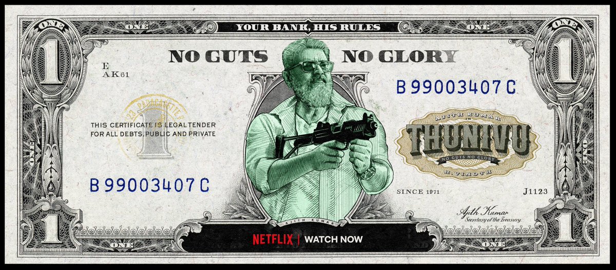 If currency notes looked like this, we're here to say that money CAN buy happiness!🤩💥

Thunivu is now streaming in Tamil, Telugu, Malayalam, Kannada and Hindi on Netflix!🔥 #ThunivuOnNetflix

🎨: <a href="/CassettePada/">Pada Cassette</a>