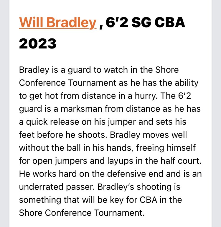 Thank you for the write up <a href="/PrepHoops_NJ/">Prep Hoops New Jersey</a>. First game is today at 5 at home vs Keansberg. 
<a href="/CBAColtsBBall/">CBA Colts Basketball</a>