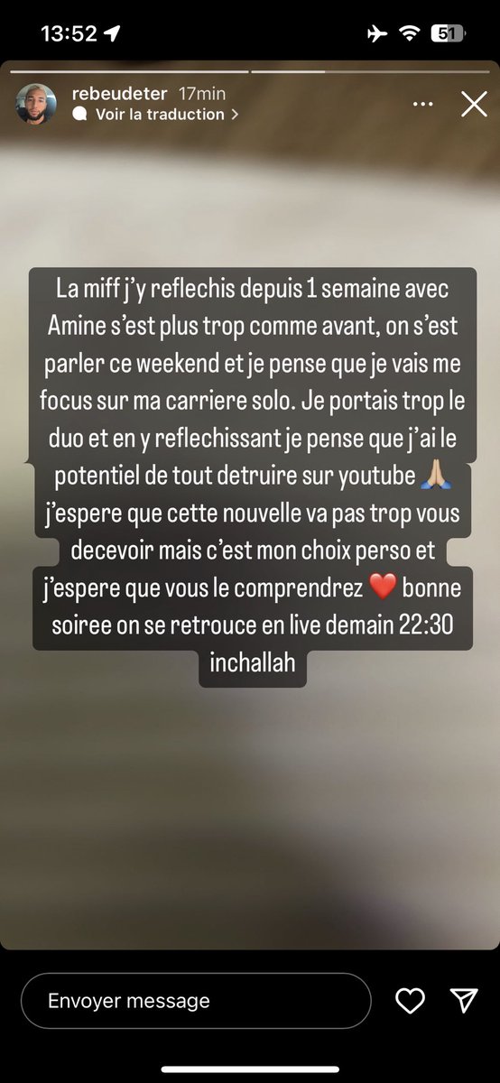 Redouane 🇫🇷🇲🇦 on Twitter "je suis dehors, je me suis enfuie de table, je peux pas gérer. j