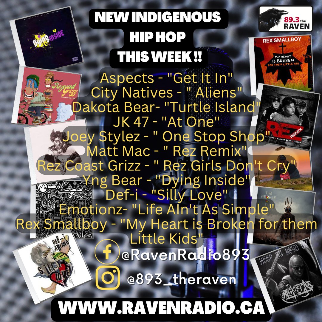 New Indigenous Hip Hop this week !
 
Tune in Saturdays from 10 to midnight 

#indigenous #native #nativehiphop #indigenousmusic #indigenoushiphop #newmusic 
#edmonton #radio