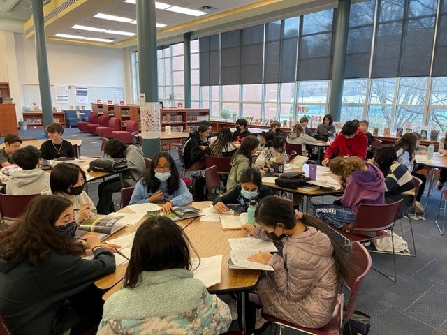 8th graders at CJ visit the library to use books, databases, and websites to research drugs for Health class. #informationseeking #infouse #research #CJMS