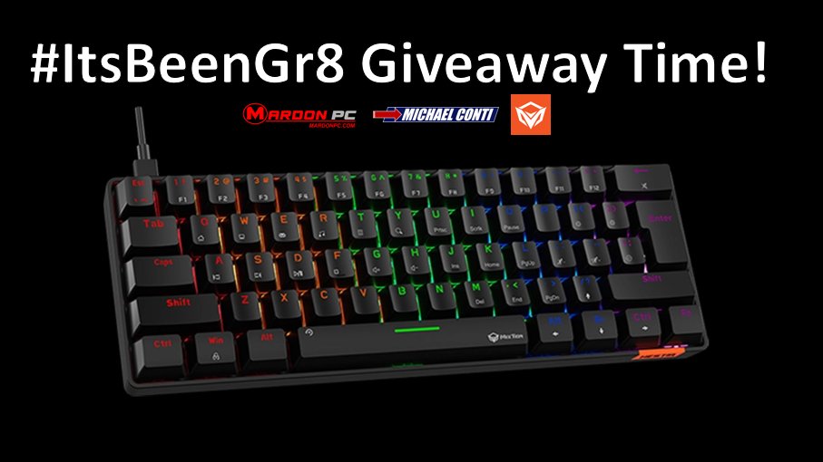 Let's kickoff the #ItsBeenGr8 tour with a #giveaway! 
➡️Presenting: The <a href="/meetiontech/">MeeTion</a> MK005 60% Mechanical Keyboard! 
Here's how to enter: 
1⃣ Follow @MARDON_Tech on Twitter
2⃣ Follow me, <a href="/MikeConti5/">Michael Conti</a>
3⃣ RT this post 
4⃣ Tag a friend in this post, because everyone loves free stuff!