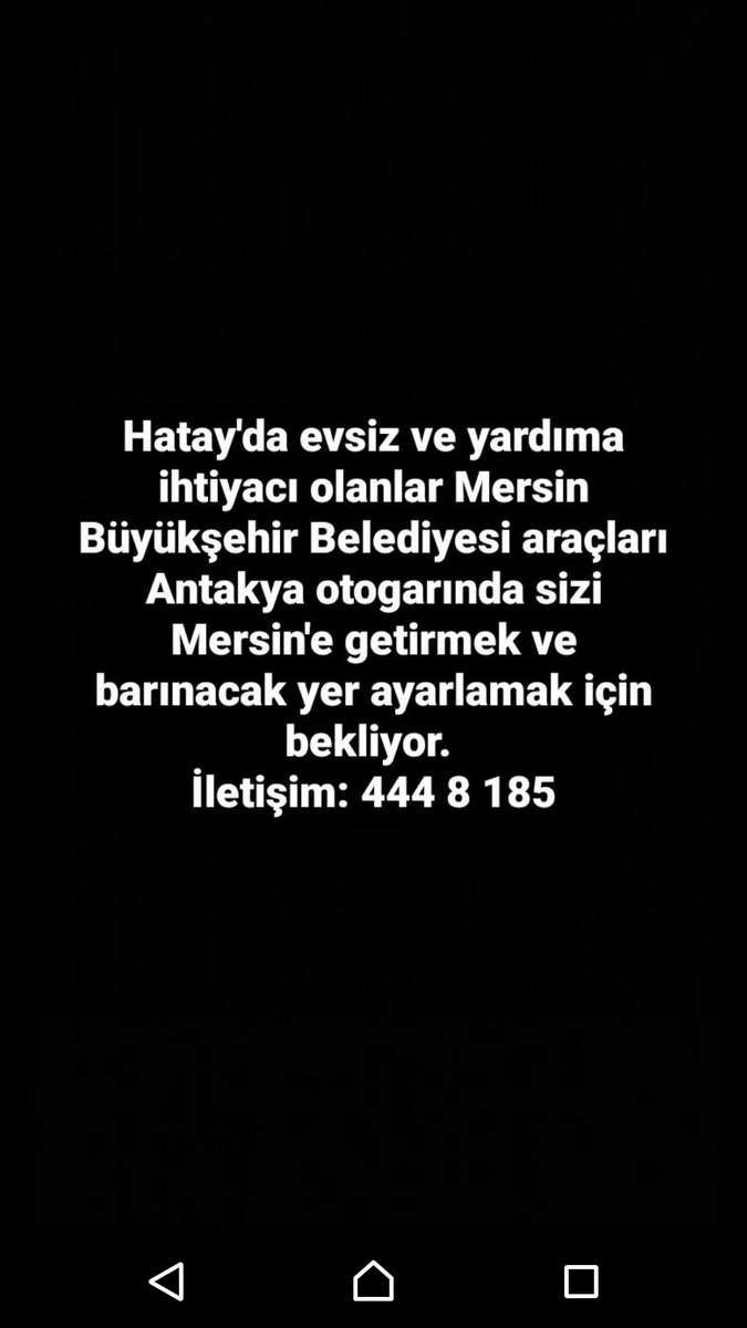 Mersin Büyükşehir Belediyesinden aldım bilgiyi lütfen yayalım. #hatayyardimbekliyor #deprem #Hatay #antakya #iskenderun