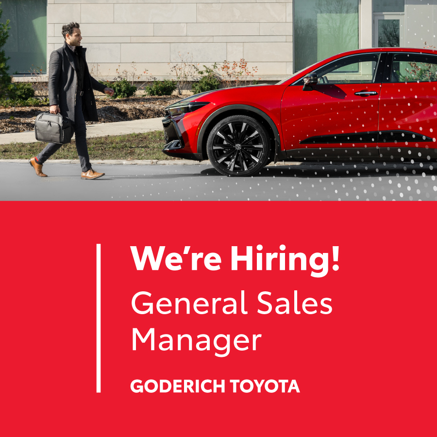 We're looking to #Hire a General Sales Manager! If you're ready to work with a great group of people and make a difference selling quality vehicles - join our amazing team at Goderich Toyota. 
.
Apply here: postly.app/25Kh
.
#Hiring #Jobs #HGJobs #GoderichToyota