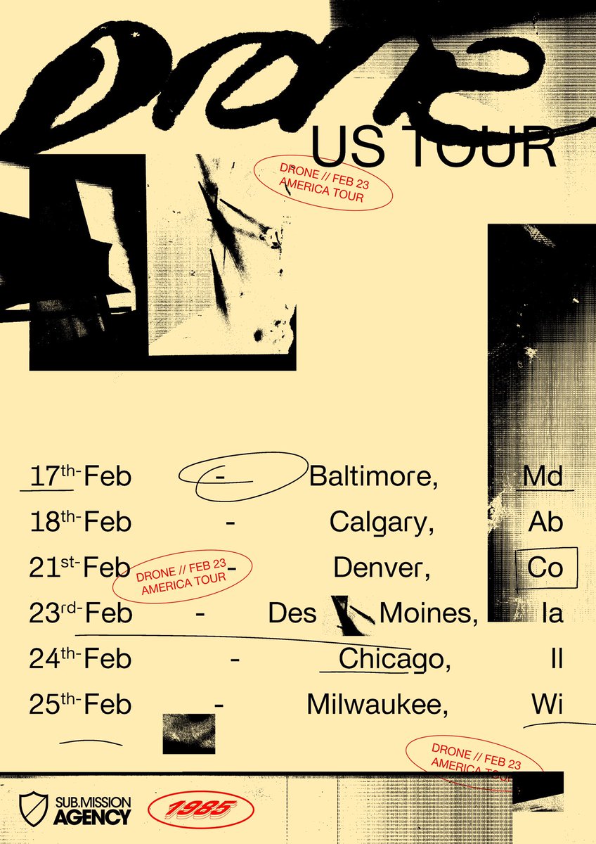 droneuk's tweet image. Happy to announce my debut US tour. 6 dates across America including a quick stop off in Canada. 

The support I’ve received from across the pond over the last few years has been overwhelming and I can’t wait to come over and play for you guys.