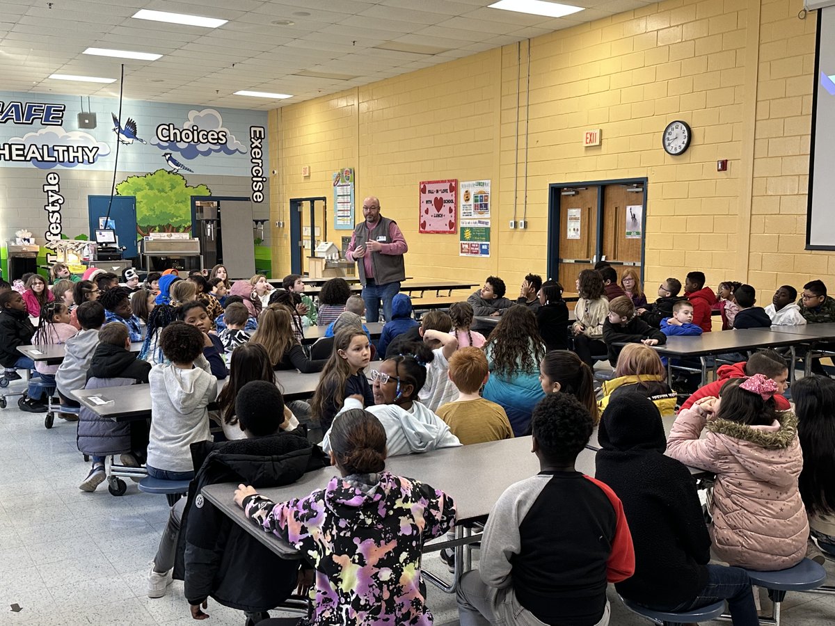 APSUCoSTEM's tweet photo. Faculty/Staff Spotlight: Dr. Mike Wilson, director of @apsugiscenter, inspired our future STEM leaders by presenting on weather and flooding to 90 3rd-graders at Moore Magnet. Learn more about Dr. Wilson and the GIS Center at https://t.co/qIAIZJUR30. #ExperienceSTEM @cmcssinfo https://t.co/Gb7R9Zo88Y