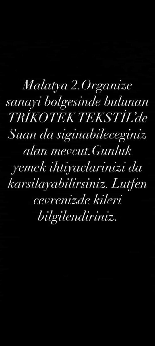 aleynakelment's tweet photo. ‼️MALATYA'DA KALICAK YER VE GIDA SIKINTISI OLANLAR İÇİN YARDIM ‼️

#Malatya #malatyadeprem https://t.co/fHTq7xk0tO