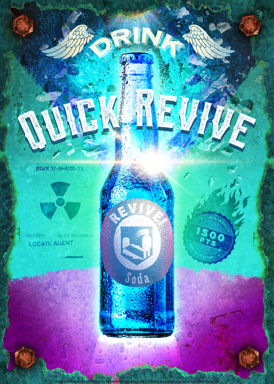 Displate's tweet photo. You only have 2500 pts to keep your Zombies streak alive, what Perk-a-Cola are you picking up? 🧟‍♂️ https://t.co/cidaRv395S