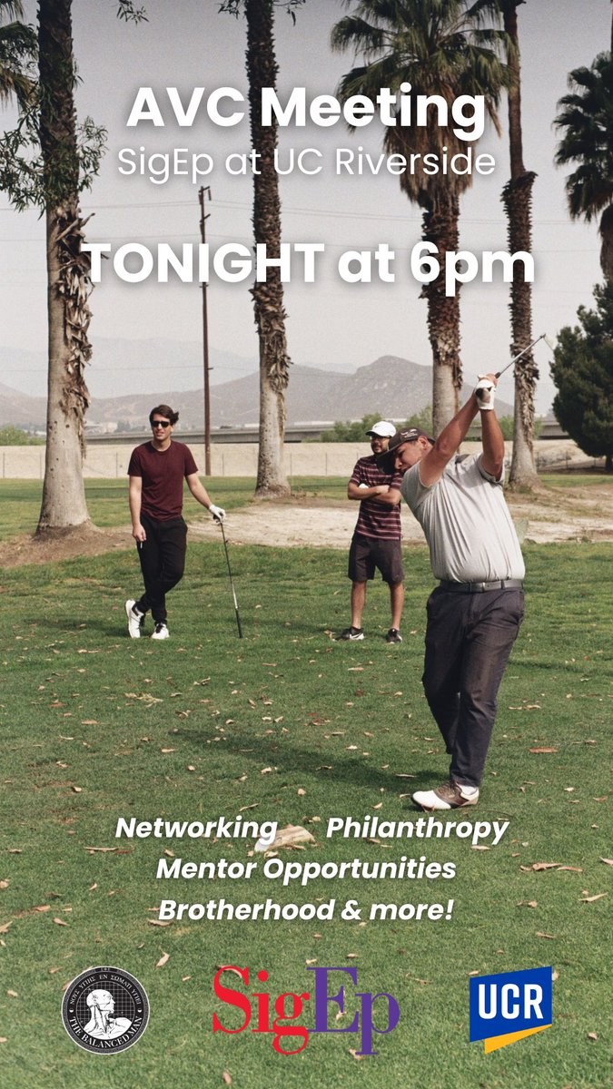CommisoRealty's tweet image. SigEp Alumni Meeting Tonight!

Gearing up for our 3rd Annual Founders Day Golf Tourney ⛳️

Message me for the Zoom link.

#SigEp #UCRiverside #SigEpUCR