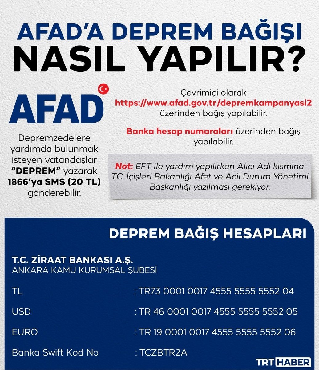 Arkadaşlar hafta başına kadar paylaşım yapılmayacaktır! Lütfen biraz sağduyulu olun imkanı olan bağış yapsın yardım edebilen yardım etsin Allah yardımcıları olsun 
Geçmiş Olsun Türkiye
#deprem