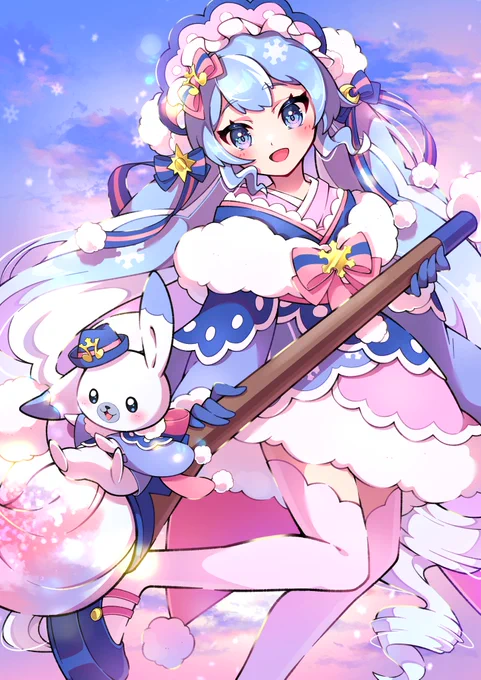 ピアプクロウですホー!今日もピアプロに投稿された作品を紹介していくホー☆ぽんゆいさんの雪ミクさんとユキネさん!キラキラと明るく楽しそうな雰囲気が素敵ホー!(((o(*゜▽゜*)o)))【】 #piapro #雪ミク #ラビット・ユキネ 