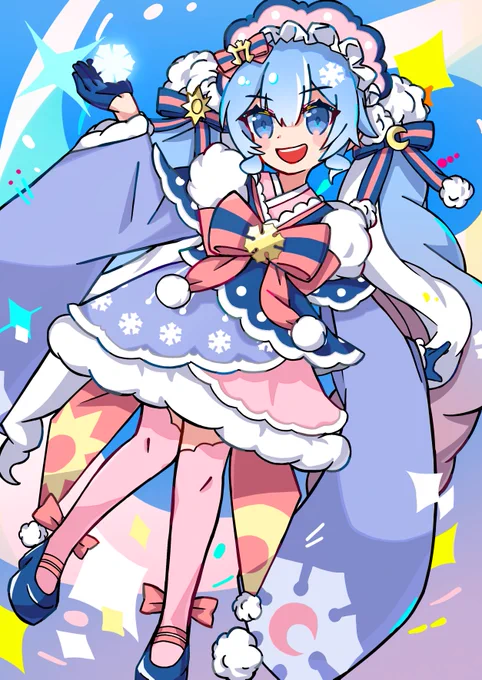 あらめさんの雪ミクさん!パキッとした色合い、元気いっぱいなミクさんの笑顔が(・∀・)イイ!!ホー!!【】 #piapro #雪ミク 