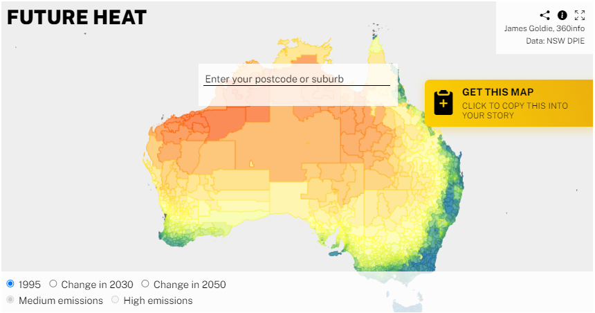Glimpse your future with our latest interactive. Enter your Australian postcode to see how different emissions levels will impact the amount of extreme heat days in your area. bit.ly/3YQwz5x

Journalists - this chart is available for your use under Creative Commons 4.0