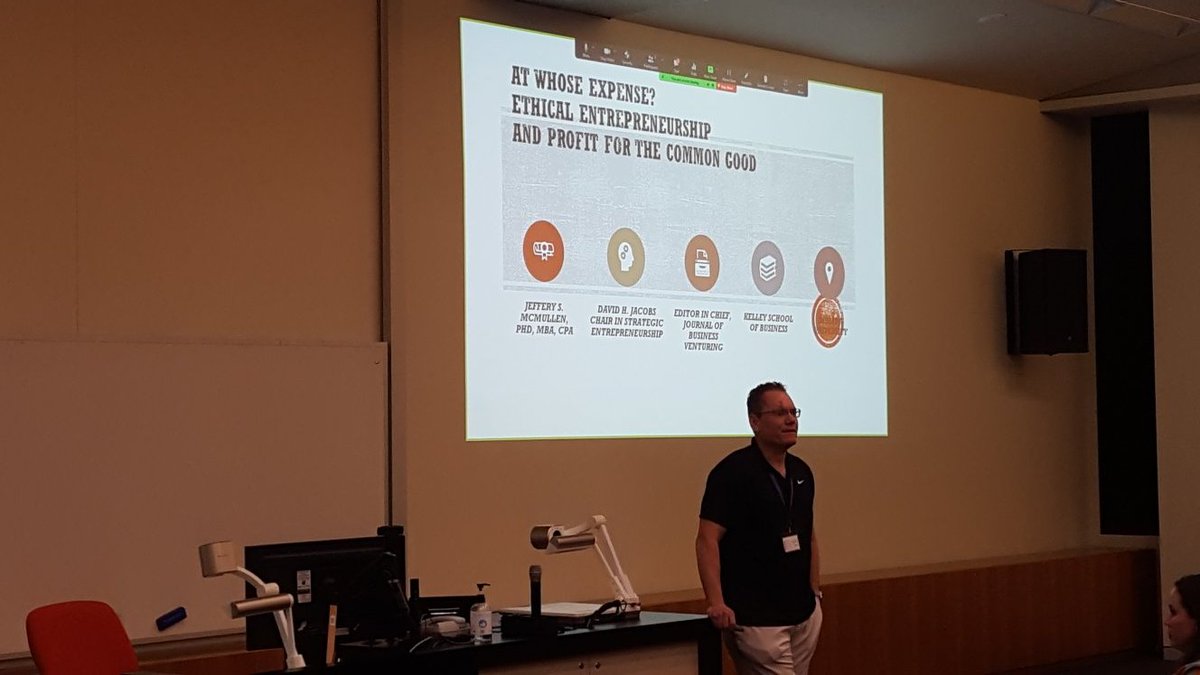 Fantastic to be attending #ACERE2023 live with friends and colleagues. @jeffreymcmullen presenting key note on #ethicalentrepreneurship