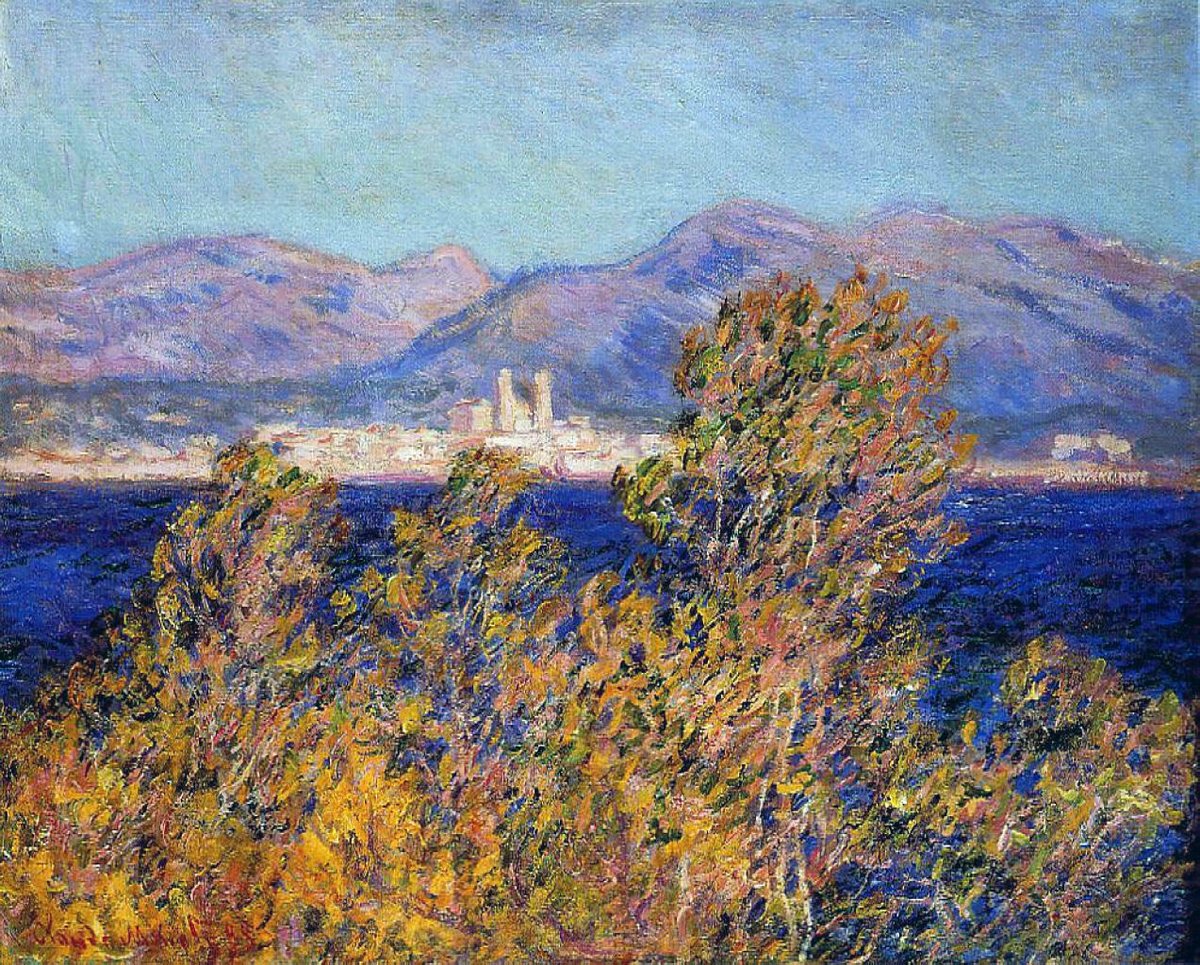 artistmonet's tweet photo. Antibes Seen from the Cape, Mistral Wind, 1888 #impressionism #monet https://t.co/ex3otfvVpC https://t.co/usIWsaD62f
