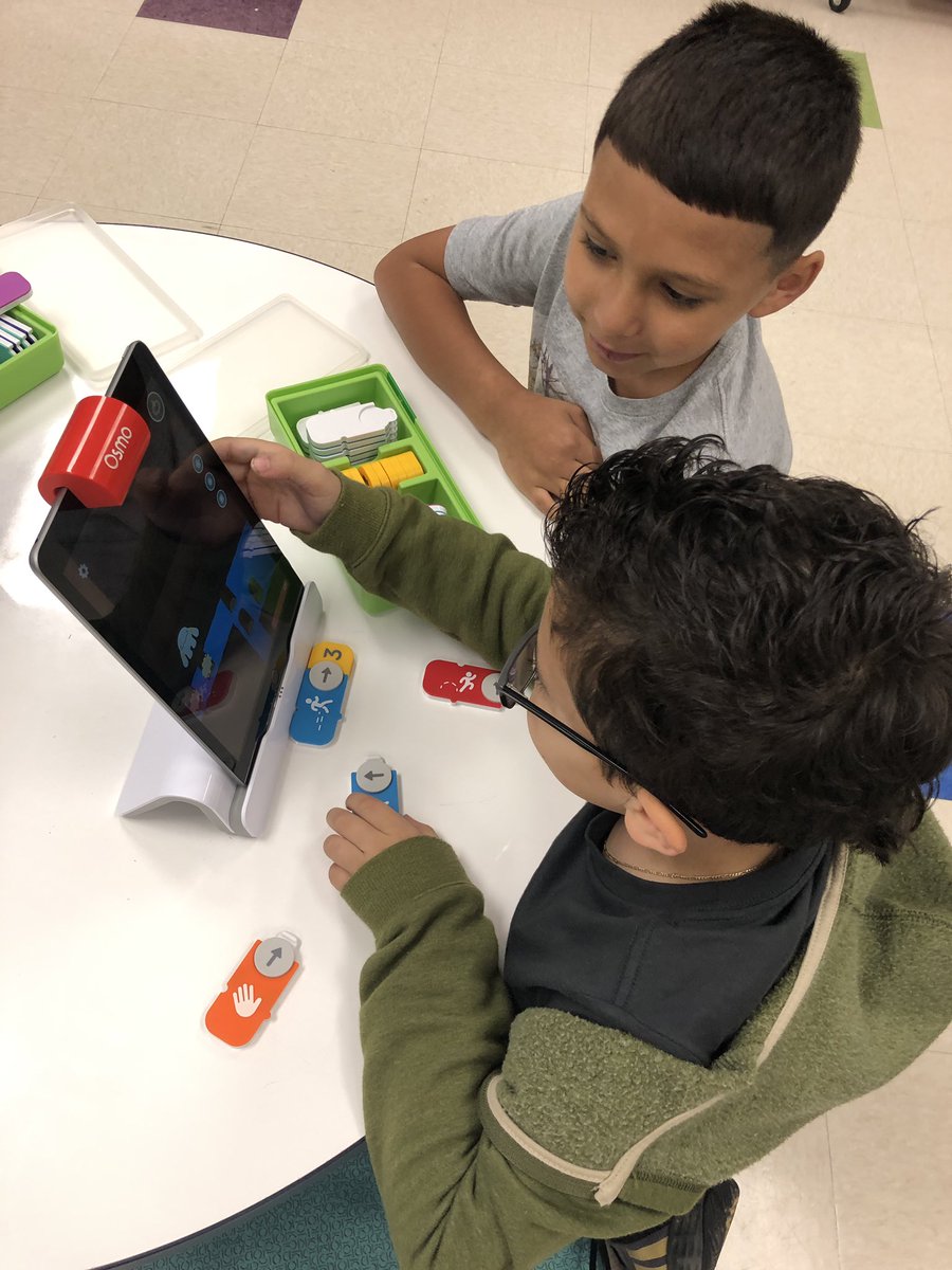 STEMsational_SA's tweet photo. Our little Hawks spent this rotation with their friend, Awbie from @PlayOsmo, coding him through a forest and cave! What a great hands-on way to practice coding skills for our youngest learners. ❤️ https://t.co/0lky6mh4MI