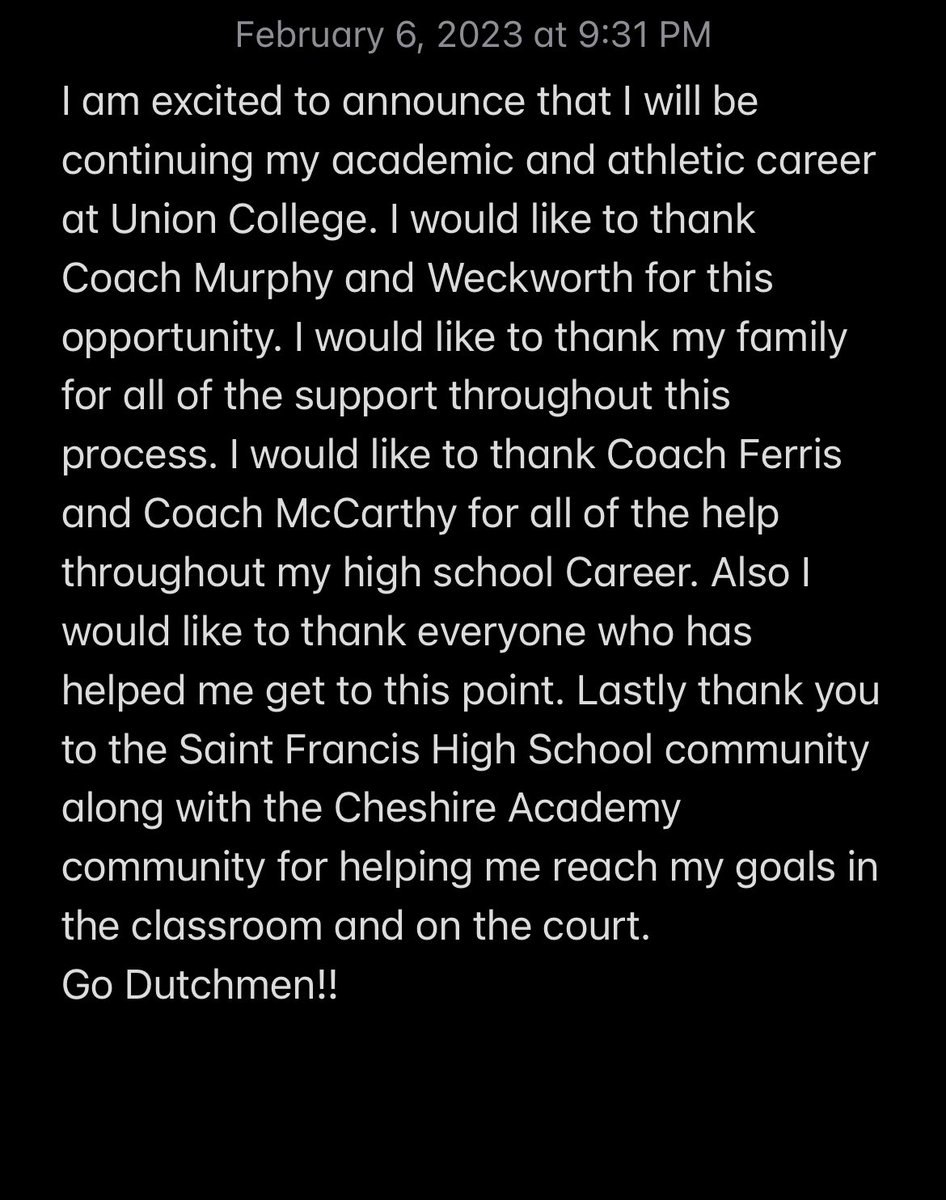 Committed!! <a href="/UnionMBB/">Union College Men's Basketball</a>