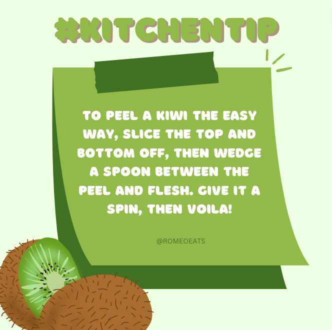 RomeoEats's tweet photo. Here's a quick tip so you spend less time peeling kiwis and more time eating them π₯π #TuesdayCookingTip https://t.co/XmiLnY0rqs