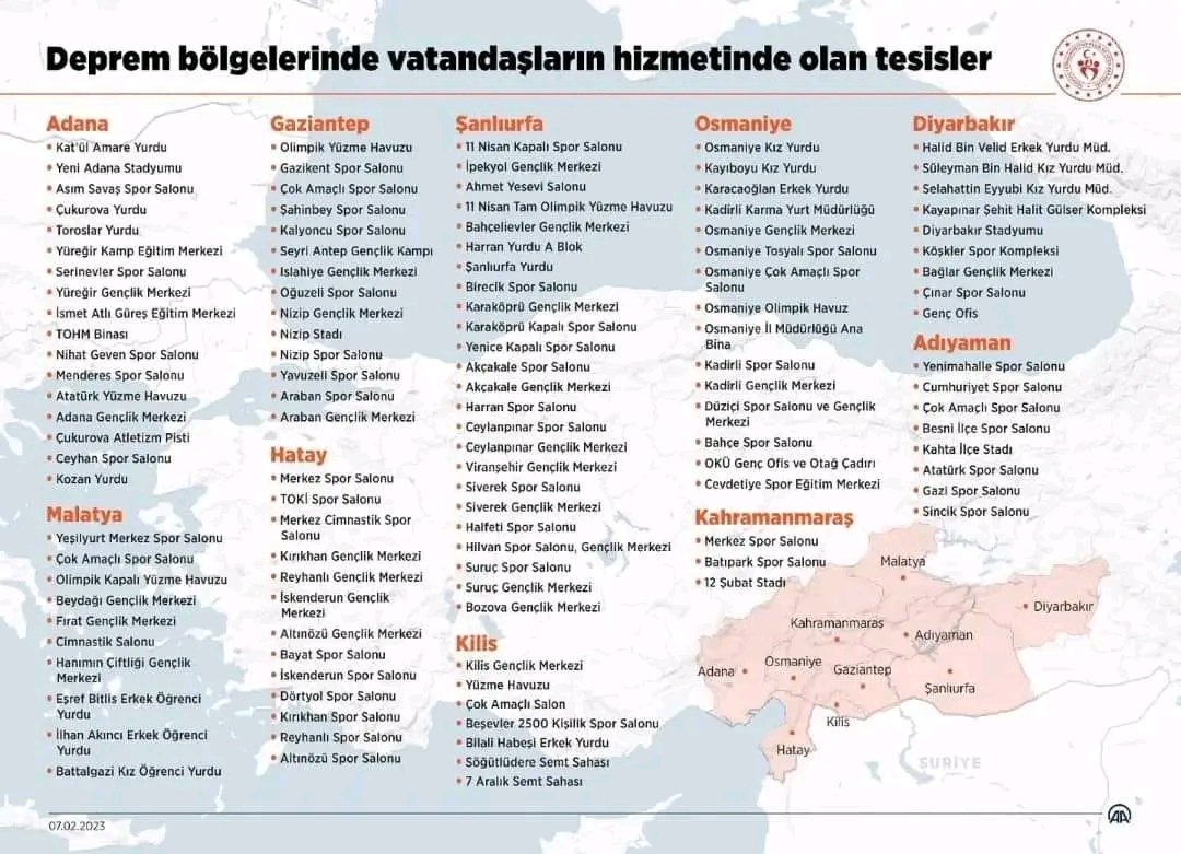 Şu soğuk gecede aç ve açıkta kalan kardeşlerim bu tesisleri kullanabilir. Yayalım herkes ulaşsın, lütfen kimse dışarda kalmasın!
#deprem
#seferberlik 
#Turkey