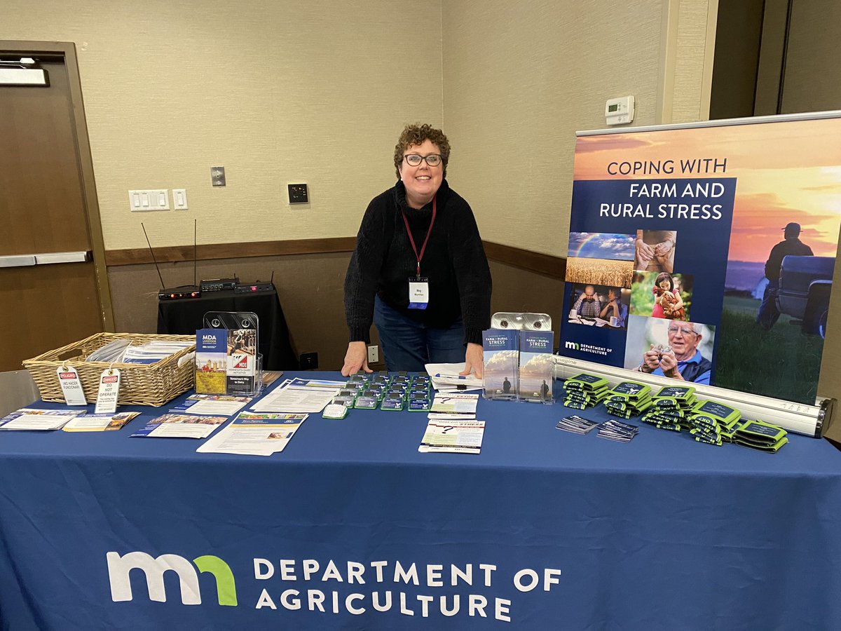 Grateful for sponsorships of Minnesota Dept of Ag, MN Corn, AgCountry and NC Sustainable Agriculture Research &amp; Education for 2023 @umnext Women in Ag Conference. Here is Meg Moynihan at the <a href="/MNagriculture/">Minnesota Department of Agriculture</a> booth. #WAGN2023