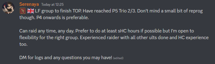 SerenayaCarrin's tweet photo. Will post here just in case. LFG to finish TOP. Can play on EU or NA. Willing to play at degen hours to account for NA timezones if necessary. DM me here or on Discord if you're interested and want logs/have questions - Seren#0069

Thank you! https://t.co/jvaikaqlgV