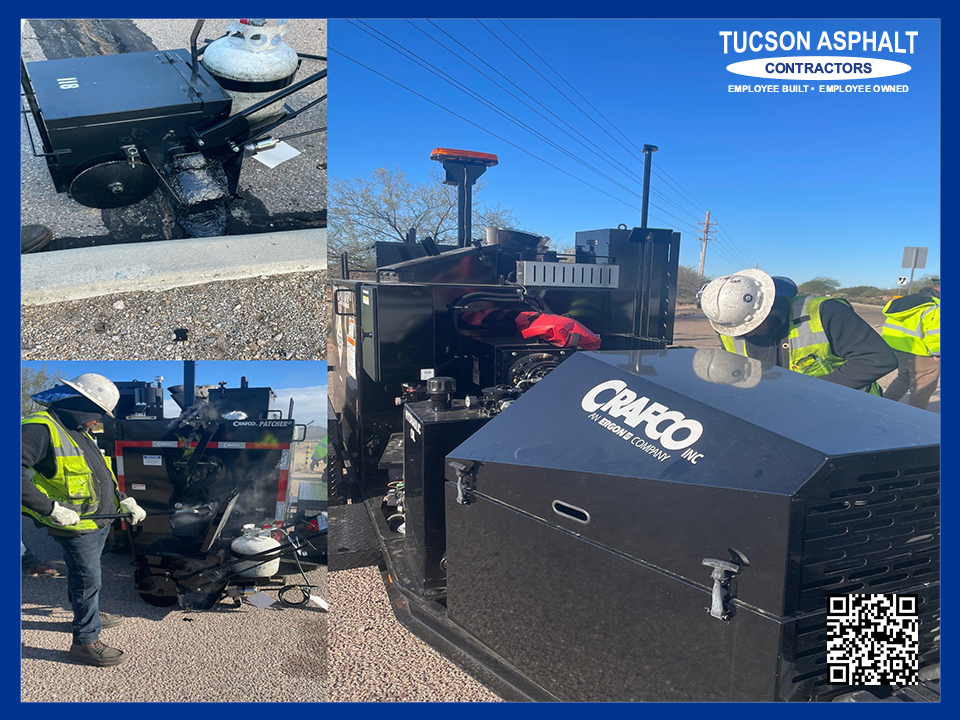 TucsonAsphalt's tweet photo. Our team is working with our new Crafco Mastic machine.
#employeebuilt #employeeowned https://t.co/icQfcWZnWz