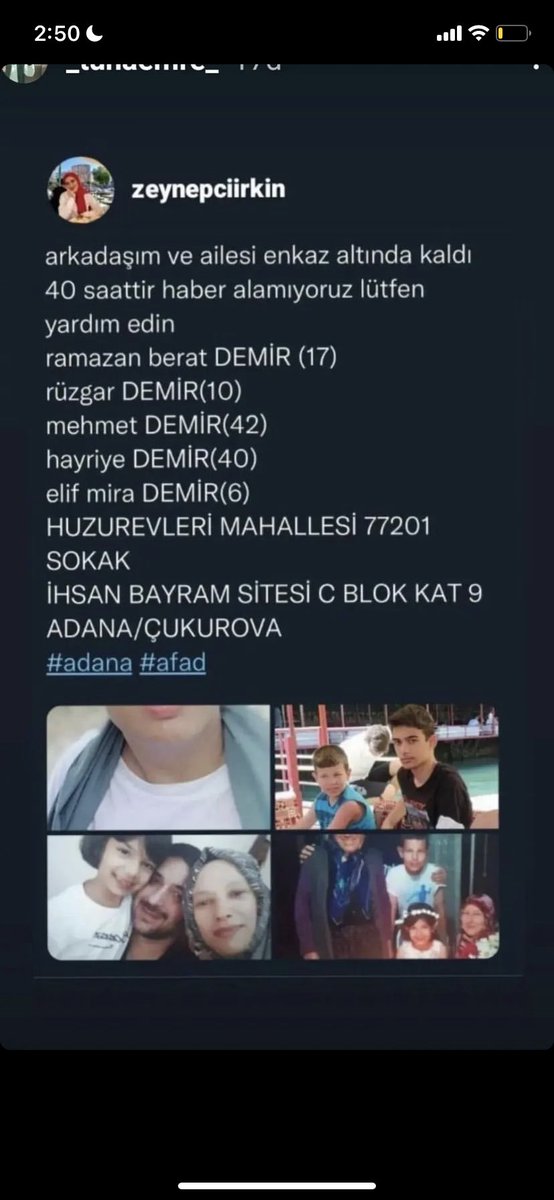‼️ 40 SAATTİR HABER ALINAMIYOR ADANA İÇİN YARDIM