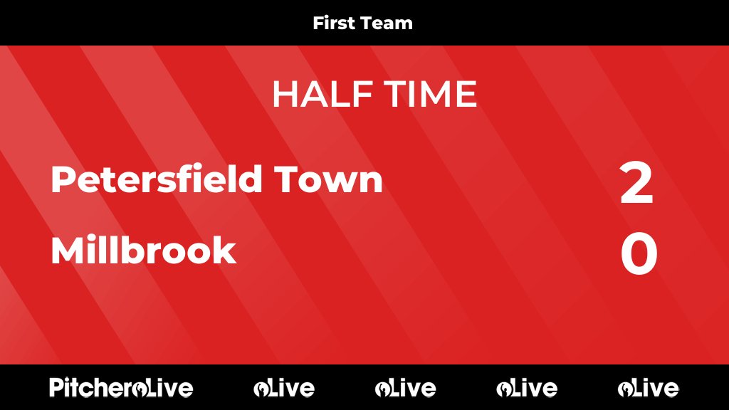 PTFCTheRams's tweet photo. HALF TIME: Petersfield Town 2 - 0 Millbrook
#PETMIL #Pitchero
https://t.co/s0EEgLMiPc https://t.co/jO6DyBs4CC